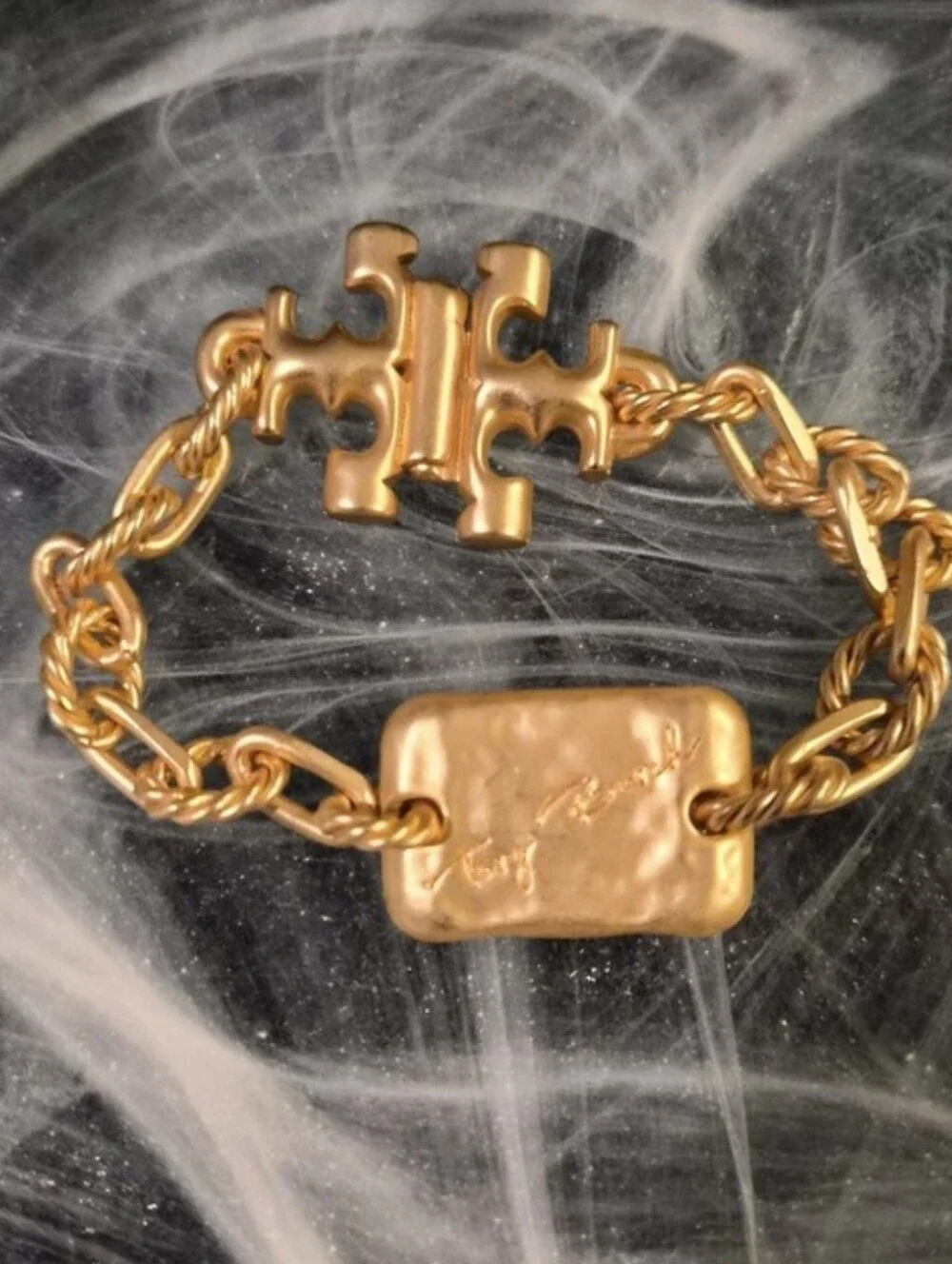 Tory Burch Gold Logo Chain Bracelet - Picture 1 of 5